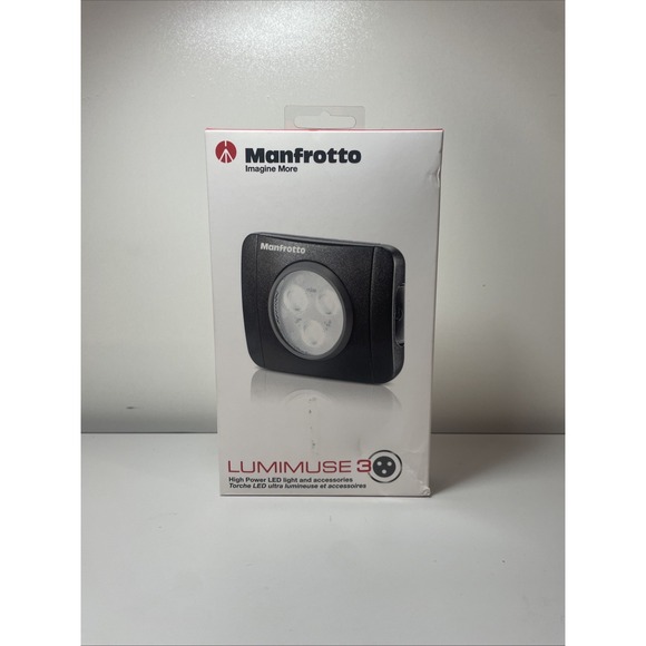 Manfrotto Lumimuse 3 High Power LED Light and accessories Designed In Italy NEW - Picture 1 of 4